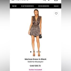 Sabina Musayev Marissa Dress, never worn!